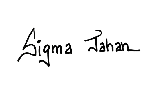 Sigma Jahan’s signature