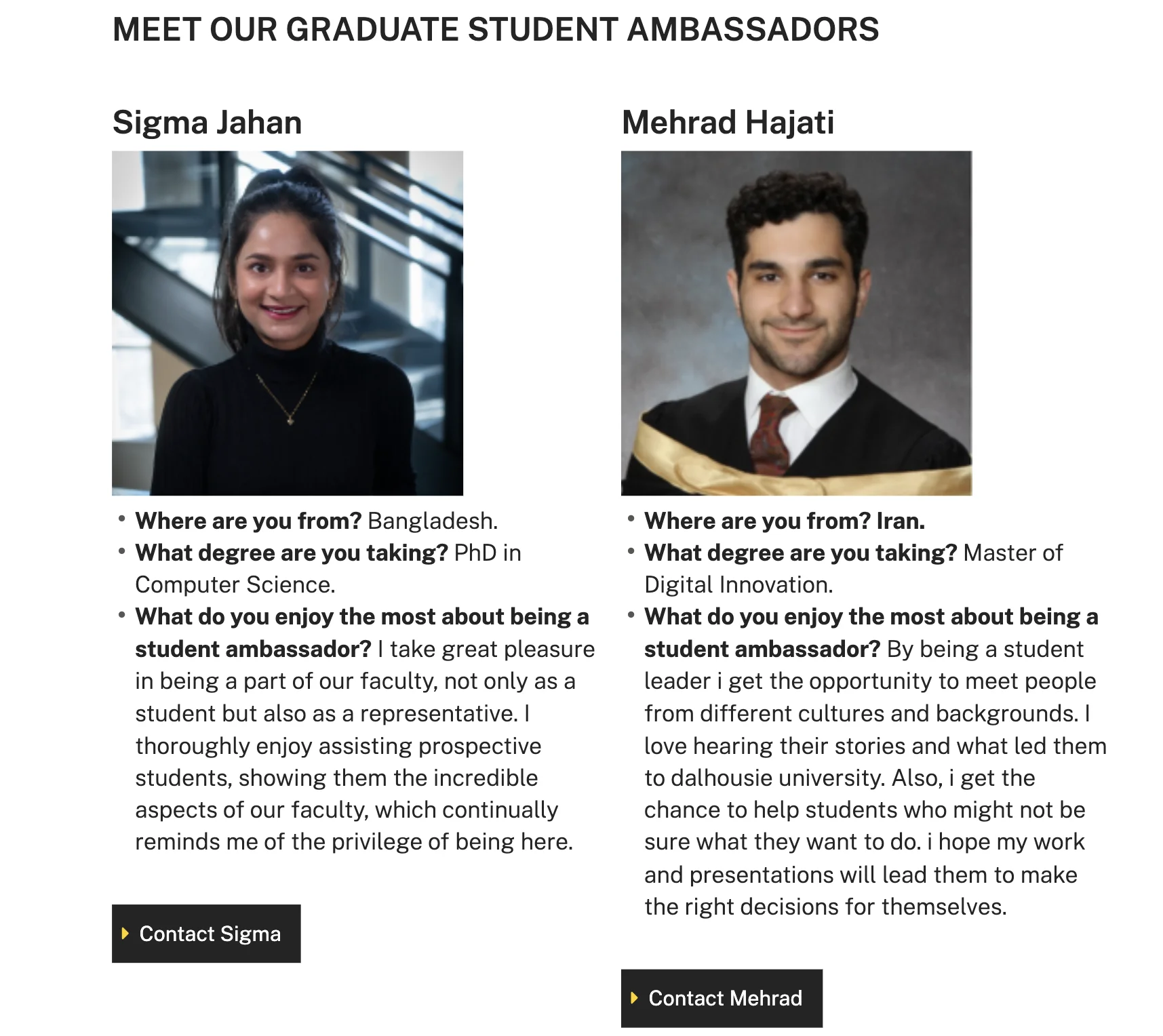 Graduate Ambassador Role